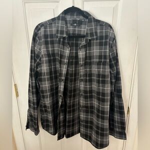 7 For All Mankind Gray and Black Checkered Shirt